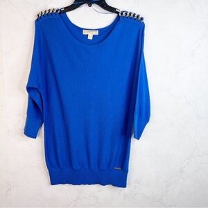 [MK] Almalfi Blue Gold Chain Sweater